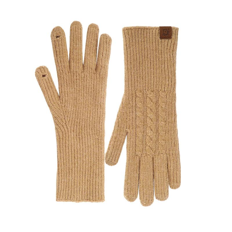 Зимние бархатные перчатки женские шерстяные удлиненные термоперчатки мужские уличные велосипедные перчатки женские