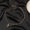 Stainless Steel Cross Gold Silver Necklace For Women Men Exquisite Chain Necklaces Jewelry Birthday Present