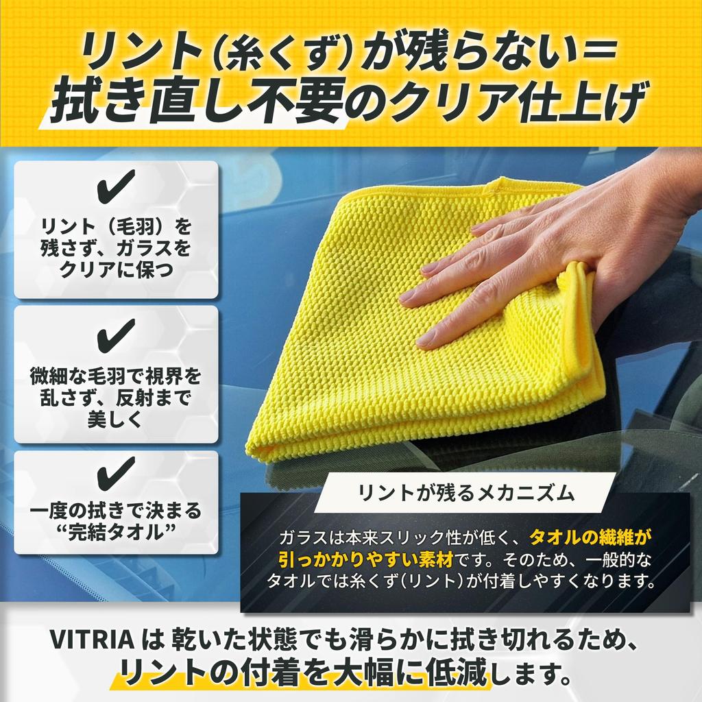 Microfiber Madness VITRIA Glass Highly 340GSM Waffle Professional Car Wash Microfiber Glass Towel for Cars and Mirrors Towel, 40x40cm, Absorbent,
