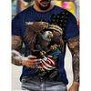 Summer Fashion Animal Eagle Printed T-shirt Loose Comfortable Casual Men's T-shirt Large Soft Breathable Short Sleeve T-shirt