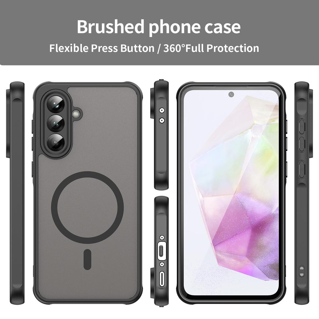 For Magsafe Magnetic Wireless Charging Case For Samsung Galaxy A56 5G Clear Shockproof Matte Back Cover Coque