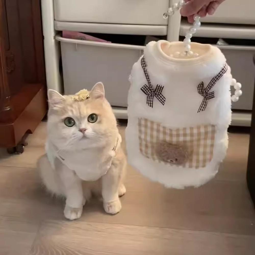 S-2XL Cat Vest Thick Warm Pet Jacket Cute Winter Puppy Clothes  for Small Medium Pet
