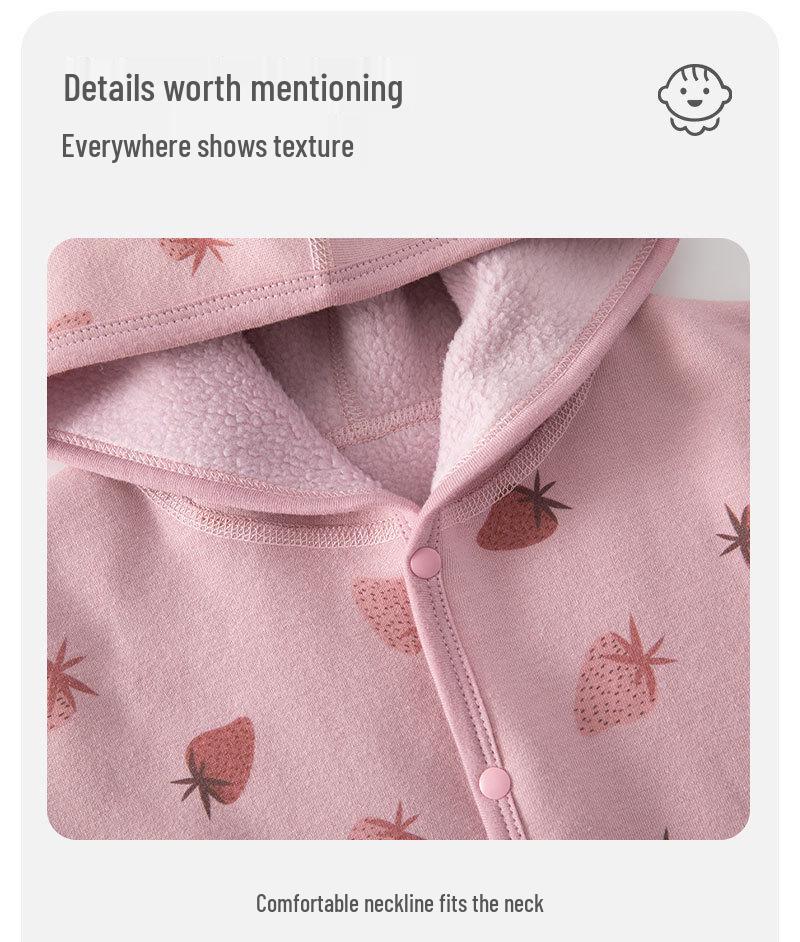 Newborn Warm Hooded Baby Jumpsuit for Autumn/Winter - Boys & Girls Crawling Romper