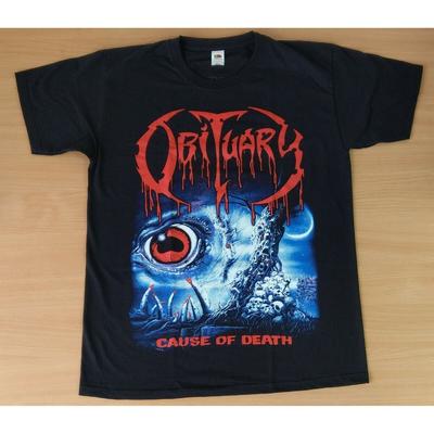 Tricou Obituary Cauza Morții Mânecă Scurtă Negru Unisex S-234XL 1P0673 Tricou Unisex