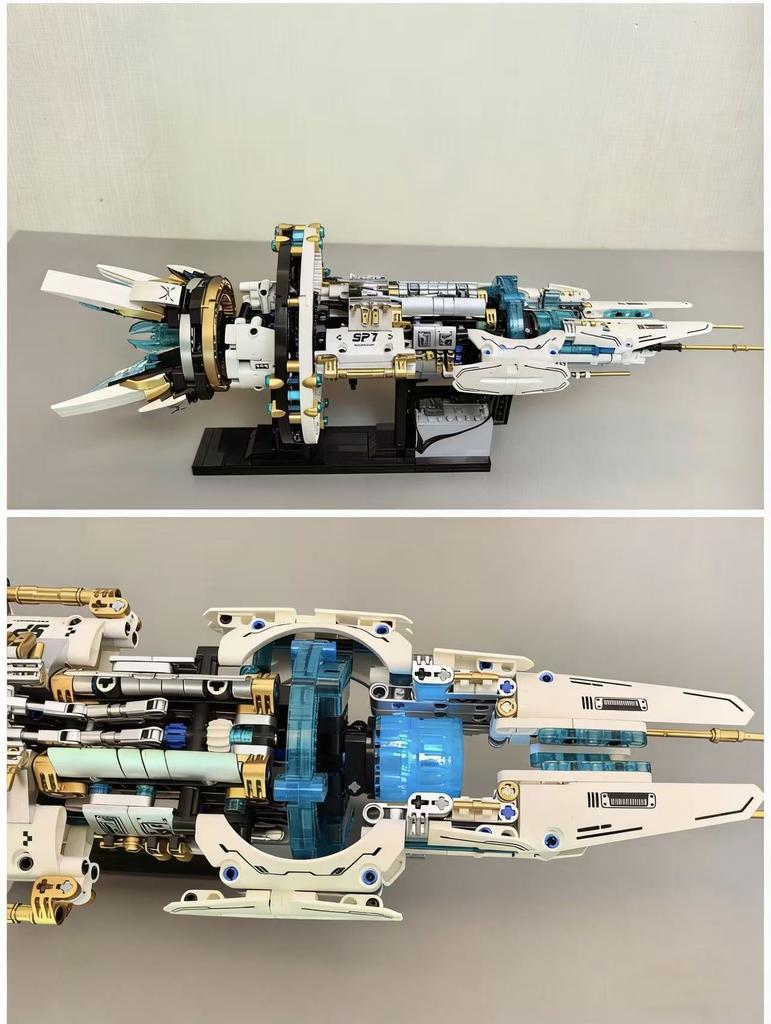 Interstellar Battleship Space Explorer Spaceship Wooden Alien Assembly Building Blocks Toy Adult 3D Model Birthday Gift