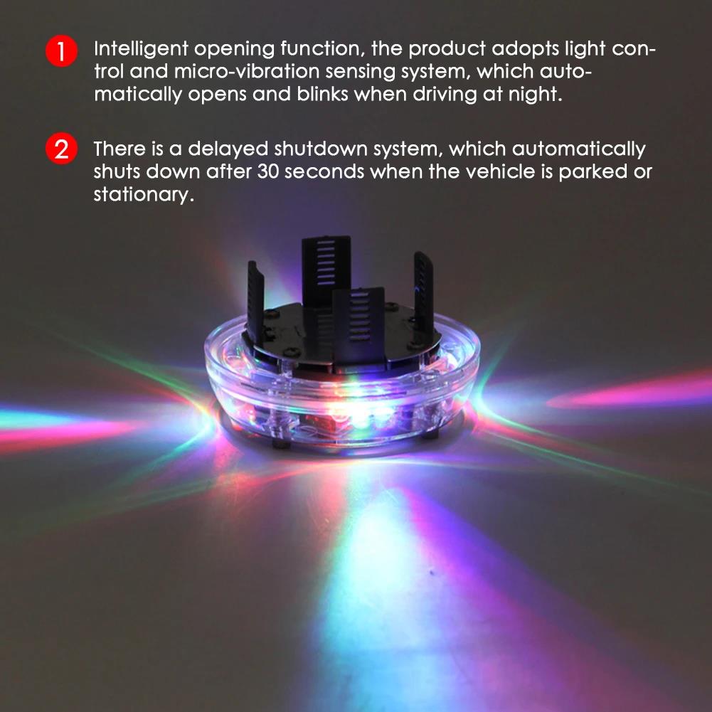 1/2/4Pcs Car Solar Wheel Light Auto LED Wheel Tire Rim Light Automobile Waterproof Burst Flashing Light Tyre Valve Cap Lamp Neon Lights 4