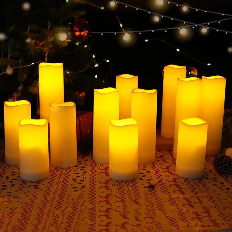 12-Pack Outdoor Waterproof LED Candle LED Lamp Electronic Candle for Christmas Halloween Wedding Festival Party Decoration