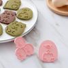 6Pcs/Set DIY Cartoon Biscuit Mould Christmas Cookie Cutters 3D Cartoon Cookie Stamp Plastic Baking Mould