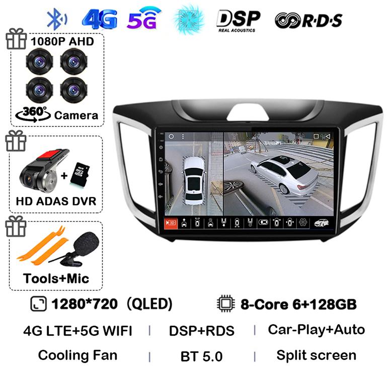 Android 14 Carplay Car Stereo Radio For Hyundai Creta Ix25 2015 2016 2017 2018 2019 2din Multimidia Video Player GPS Head Unit