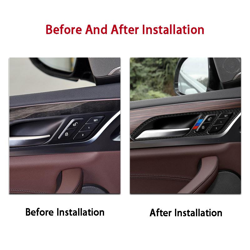 4Pcs Carbon Fiber Auto Innen Tür Griff Pull Greifen Trim Auto Styling Für BMW X3 X4 G01 G02 G08 2018-2022 auto