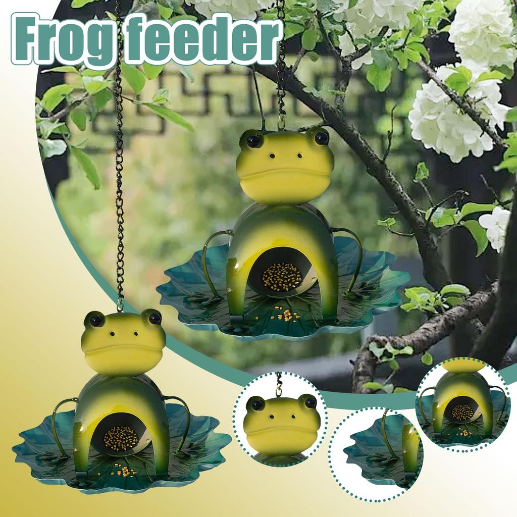 Metal Outdoor Courtyard Bird Feeder Hanging With Tray Decoration