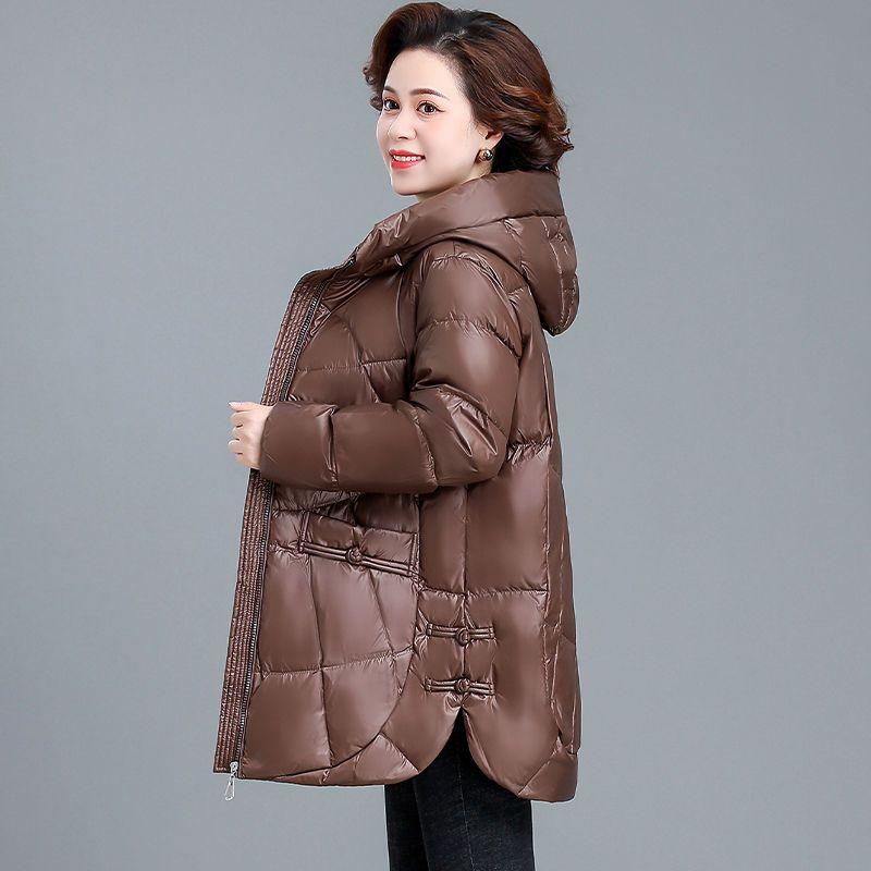 Wintermantel Daunen Baumwolljacke mit zusätzlichem Samt Baumwolljacke Damen Mittel bis lang Baumwolljacke