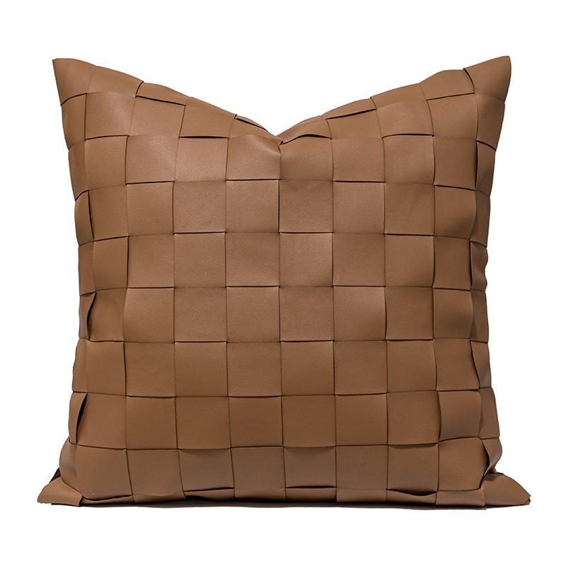 Almohada de cuero de punto nórdico, funda de cojín decorativa para el hogar, funda de almohada decorativa, almohadas decorativas para sala de estar, 45x45cm