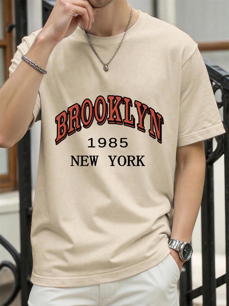 New York 1985 Brooklyn Design Tee Shirts ONeck Loose Short Sleeve Trendy Cotton Sportswear Unisex Comfortable Summer TShirt
