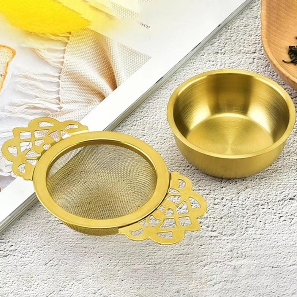 

Fine Mesh Hanging Tea Strainer Stainless Steel Tea Infuser with Drip Bowl Loose Leaf Tea Style 2