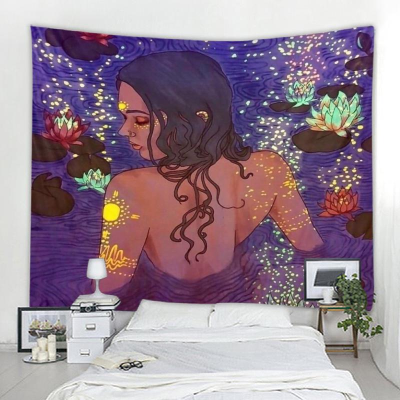 Japanese anime girl background decoration tapestry kawaii boho hippie wall decoration tapestry cartoon home background decoratio