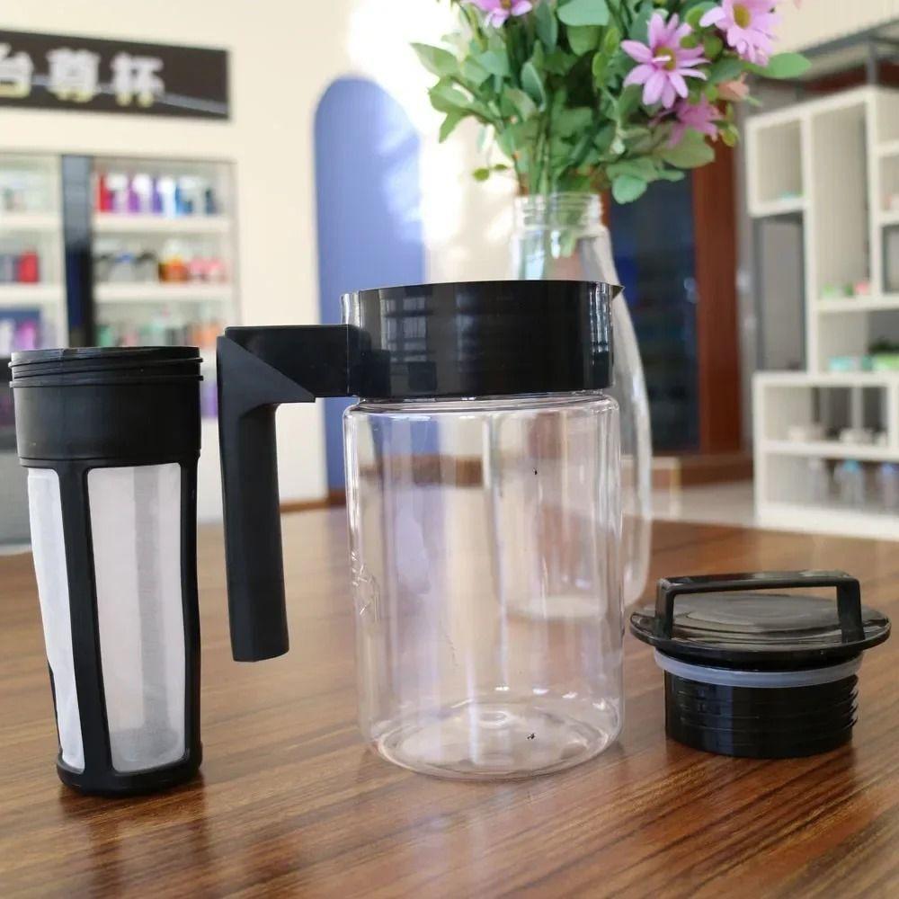 Airtight Seal Coffee Pots Silicone Handle Iced Coffee Brewer Durable Cold Brew Coffee Maker  Home