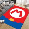 Mario Cartoon Flannel Printed Carpet, Home Sofa Decoration for Living Room & Bedroom, Non‑Slip Play Flannel Floor Mat for Game Room
