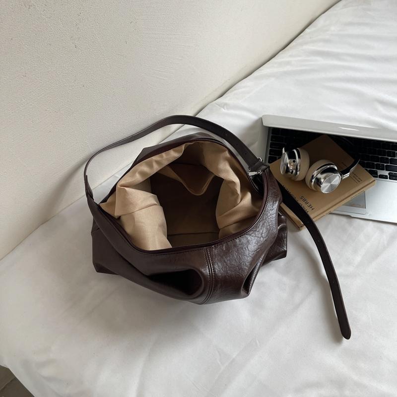Leather Hobo Bag with Matching Clutch Large Capacity Fashion Shoulder Bag Set
