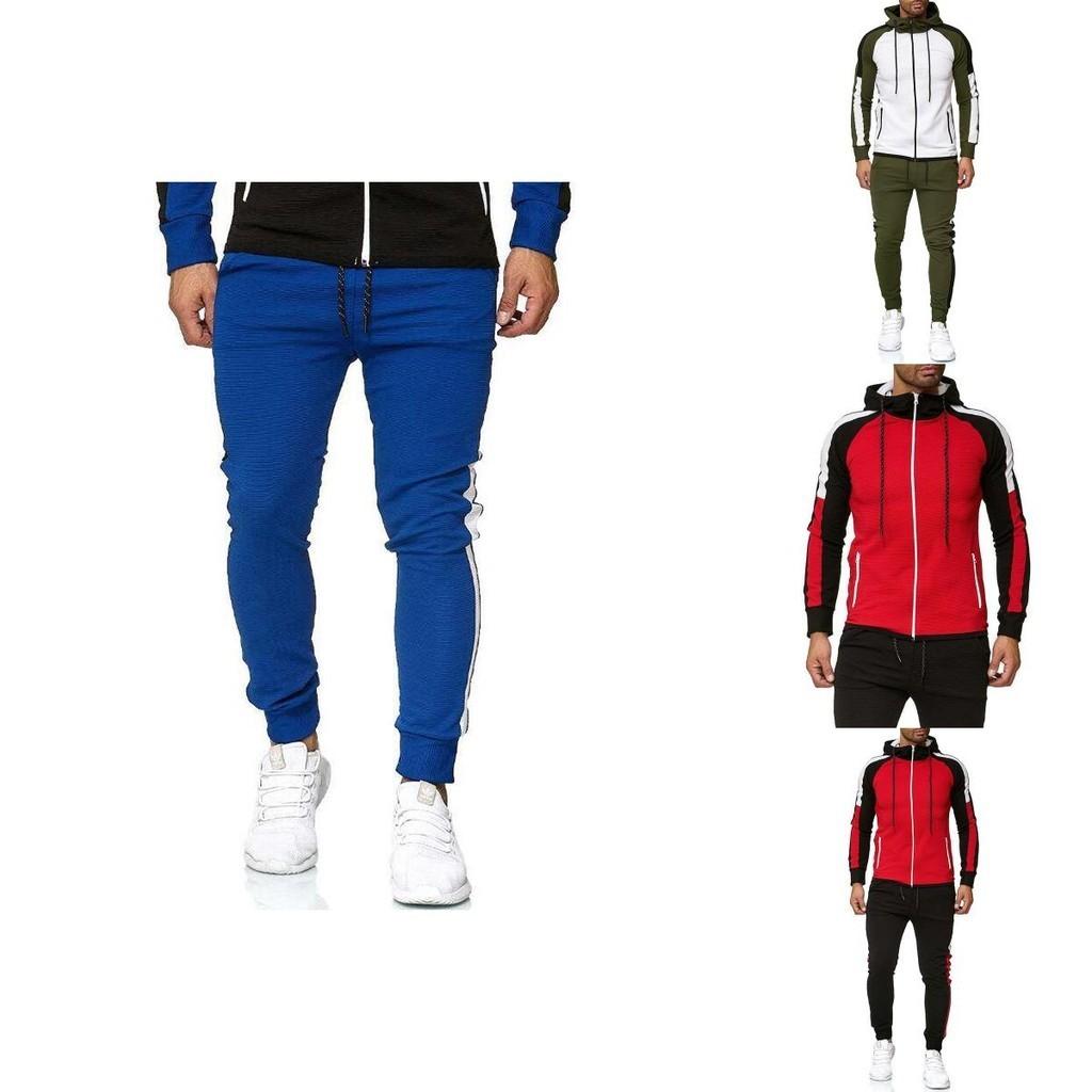 Stylish Men's Tracksuit Jogging Hoodie Coat Jacket With Zipper And Adjustable Pants Set For Activewear