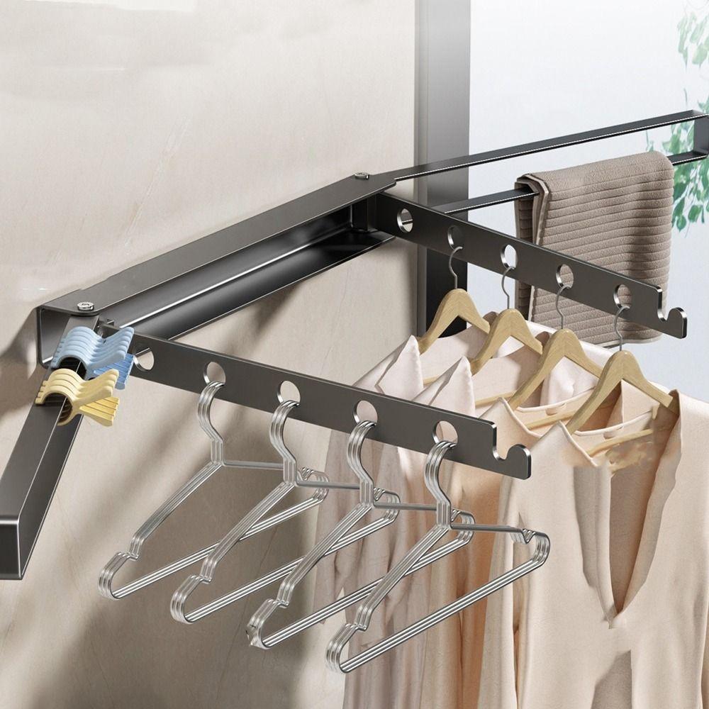 Wall Mounted Invisible Drying Racks Pull Type Clothing Drying Rack  Indoor