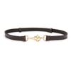 Genuine Leather Women Belt With Geometric Buckle For Casual Outdoor Wear