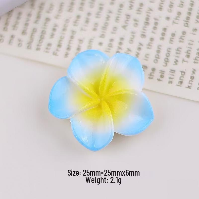 Colorful Plumeria Resin Charms: DIY Cream Glue Accessories for Crocs, Hair Clips, Earrings, Phone Cases