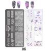 Stamping Plates Set Bows Flowers Lace Design Manicures Decoration Metal Plate Transfer Sweet Series Template