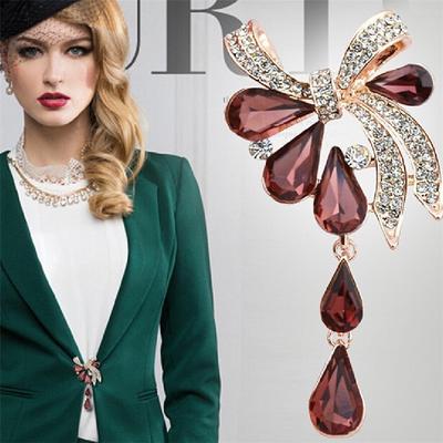 Spille da donna Spille con fiocco in cristallo con goccia d'acqua per spille da donna per gioielli da matrimonio e da festa