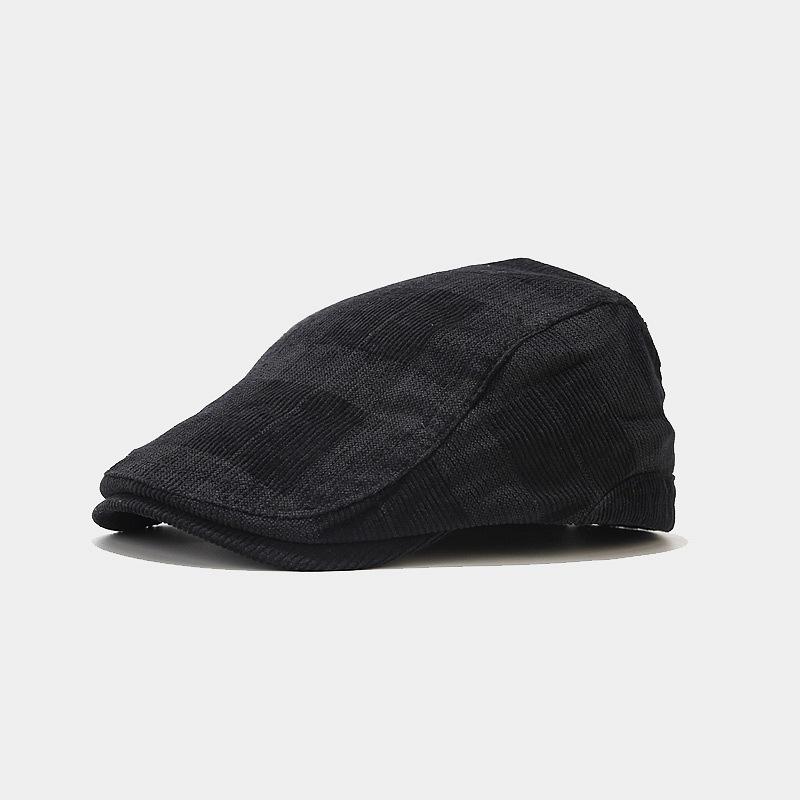 Adjustable Plaid Cotton Corduroy Newsboy Hat for Men And Women Gatsby Golf Cap Flat Ivy Cabbie Youth Teens Fashion Accessory
