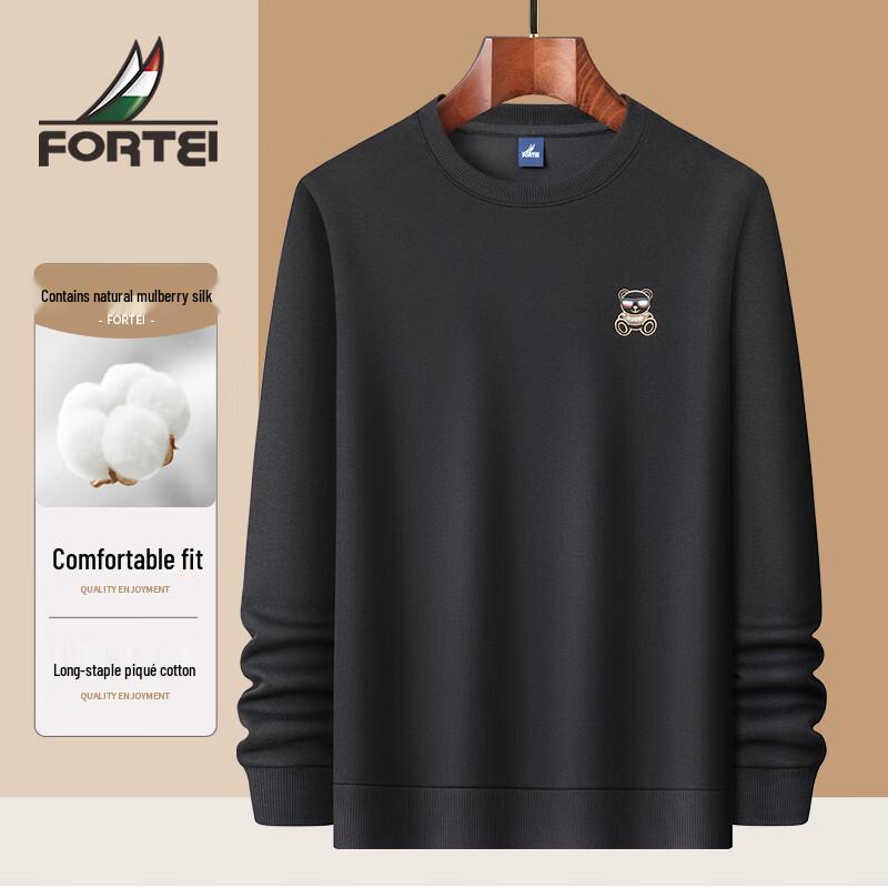 

FORTEI Men s Silk & Cotton Blend Round Neck Sweatshirt M (170/88A)