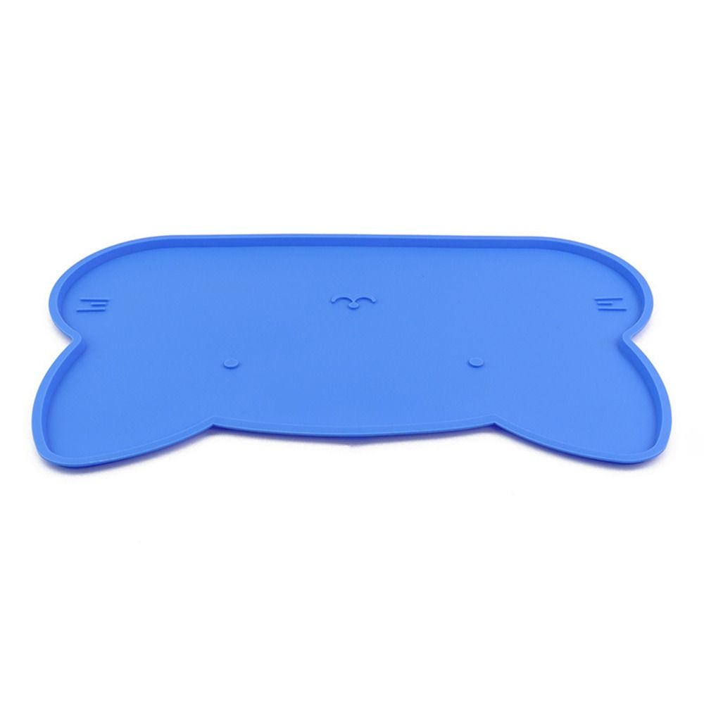 Silicone Pet Feeder Mats Cat-shaped Dog Drinking Pad Durable Pet Bowl Mat  Kitten Feeding