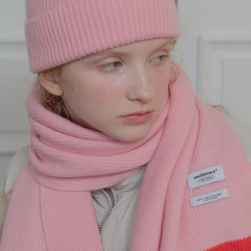 mellotory cashmere 100 lip line muffler (light pink)