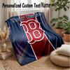 Boston Red Sox Egendefinert Flanell Kastepledd Trykk Navnet Ditt Tekst Mykt Varmt Teppe Julegave
