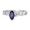 Blue Sapphire Marquise Ring - 925  Sterling Silver