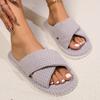 Fashion Comwarm New Women's Home Slippers Outdoor Lightweight Cotton Shoes Soft Sole Comfortable Women's Slides Non-slip Leisure Sandals