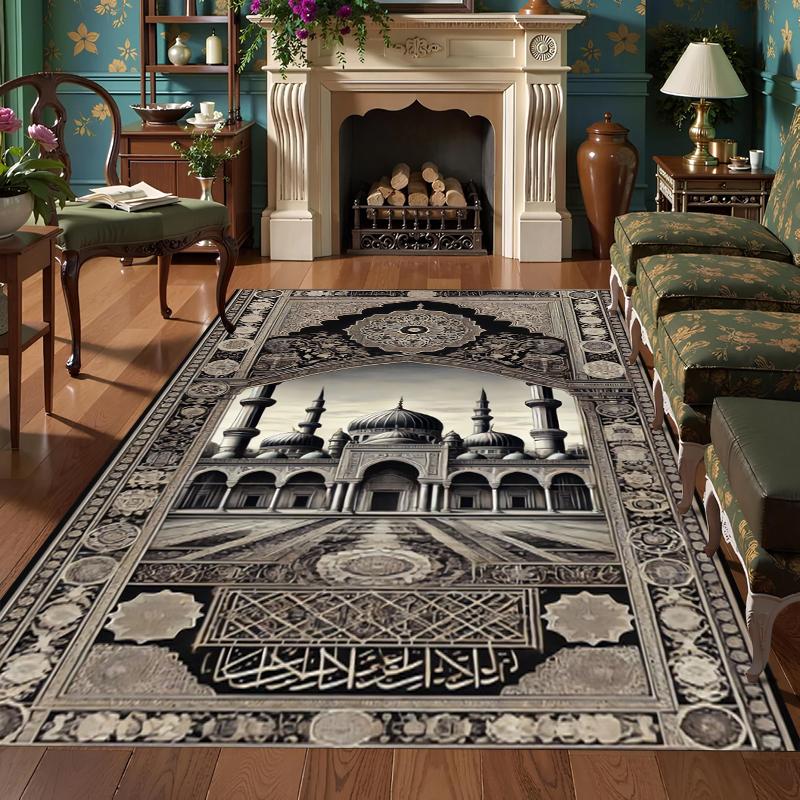 

Islamic Mosque Prayer Rug Collection Non Slip Wear Resistant Soft Washable Floor Mat for Living Room Bedroom Mosque Decor 40X60cm