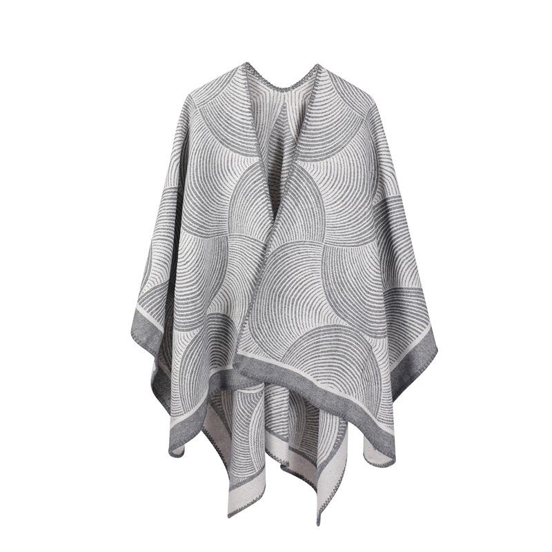 Amazon, Europe, America, Spring, Autumn and Winter 2026 New Women s Jacquard Geometric Wool Shawl Imitation Cashmere Material 135-175CM серый
