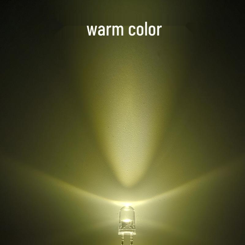 5mm High Brightness LED Lamp Beads, Transparent, Multi-color, Round Head, Long Leg, Direct Plug