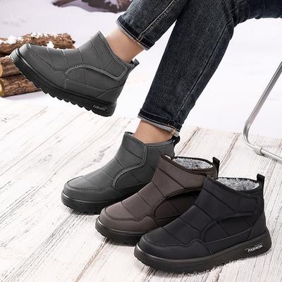 Cotton Shoes Men's Large Size Snow Boots Warm and Cold-proof Men's Shoes Piled Thickened Long Boots High-top Soft-soled Boots