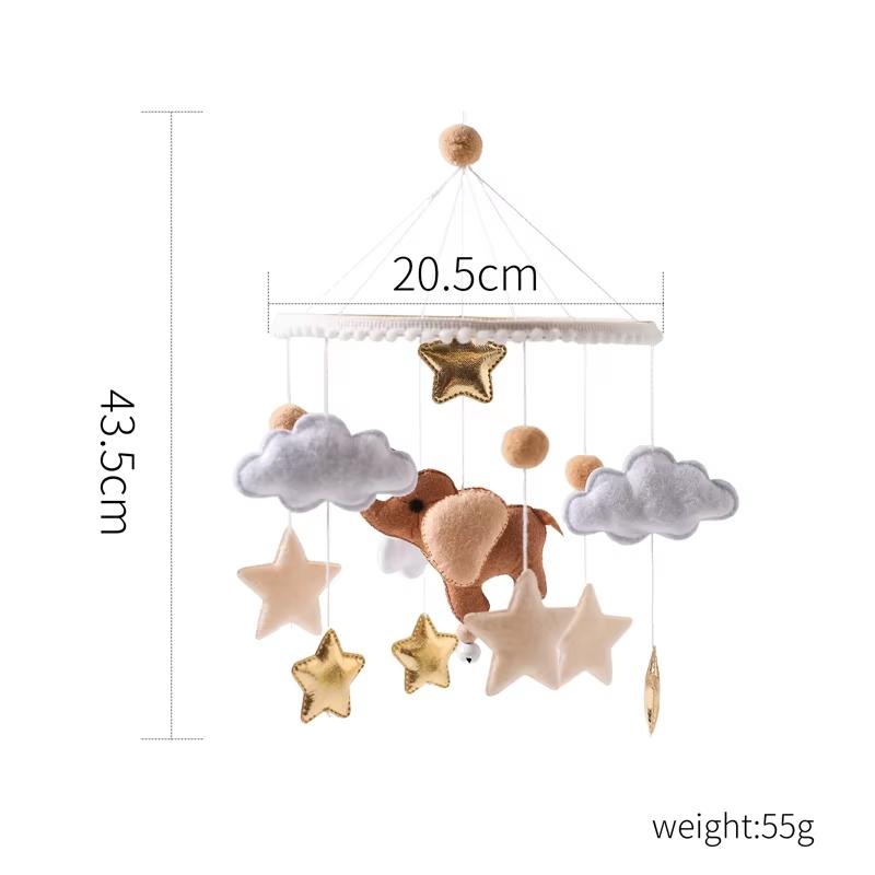Air Balloon Baby Rattle Toys Wooden Mobile Musical Bed Bell Hanging Toy 0-12 Month Newborn Infant Crib Gift Holder Brackets