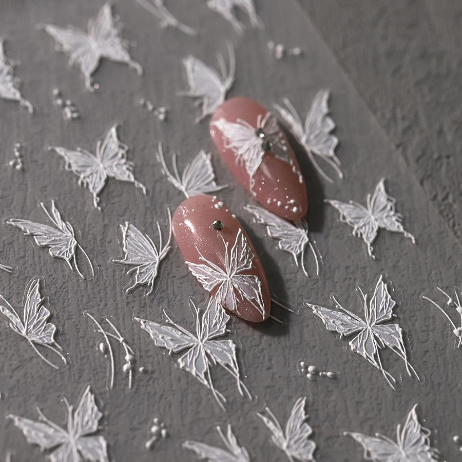 

3D Butterfly Dream Cartoon Nail Stickers - Cold Brew TS-3609
