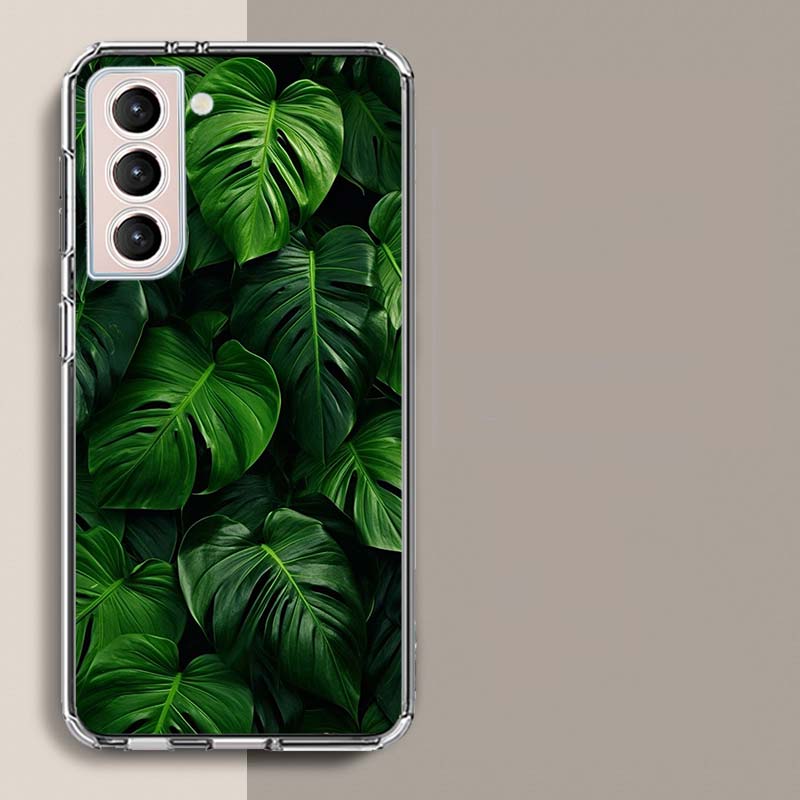 Botanical Background Phone Case For Samsung Galaxy S25 Edge S24 S23 FE S21 S20 S10 Plus S22 S26 Ultra Cover Clear Cases TPU Capa
