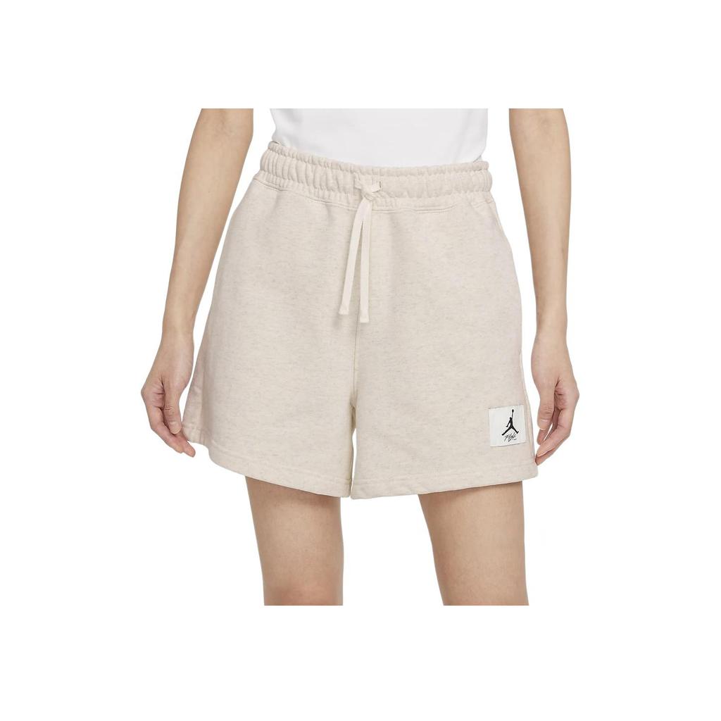 Jordan Logo Label Solid Color Knitted Loose Casual Sports Drawstring Shorts Women Shorts Light-Khaki DM3243-113
