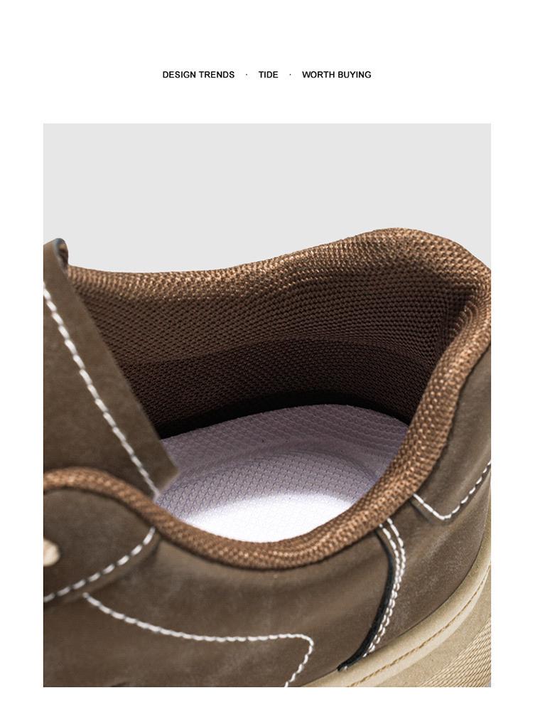 Men's Trendy Black Thick-Soled Breathable Skate Sneakers for Spring/Summer