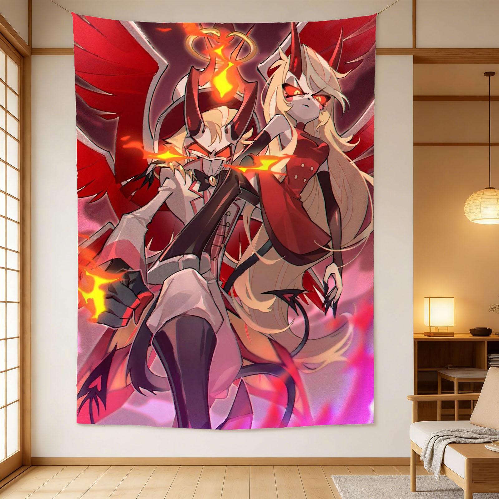 

Hhazbin Comedy Hotel Printed Tapestry Personalized University Dormitory Decoration Tapestry Wall Hanging Living Room Bedroom Do 74x94cm(29x37in)