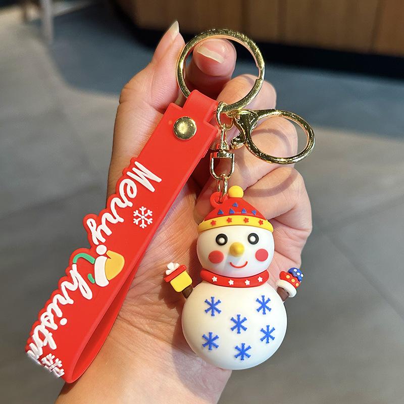 Santa Claus Keychain Christmas Small Gift Student Schoolbag Pendant Cartoon Christmas Tree Three-Dimensional Doll Pendant