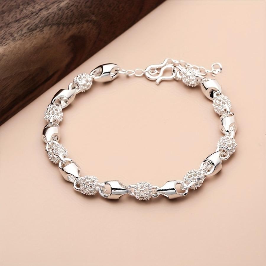 Luxury Oval Carved Hollow Bead Bracelet - Simple and Elegant Jewelry for Women - Ideal for Daily Wear and Gift Occasions - Suitable for All Seasons