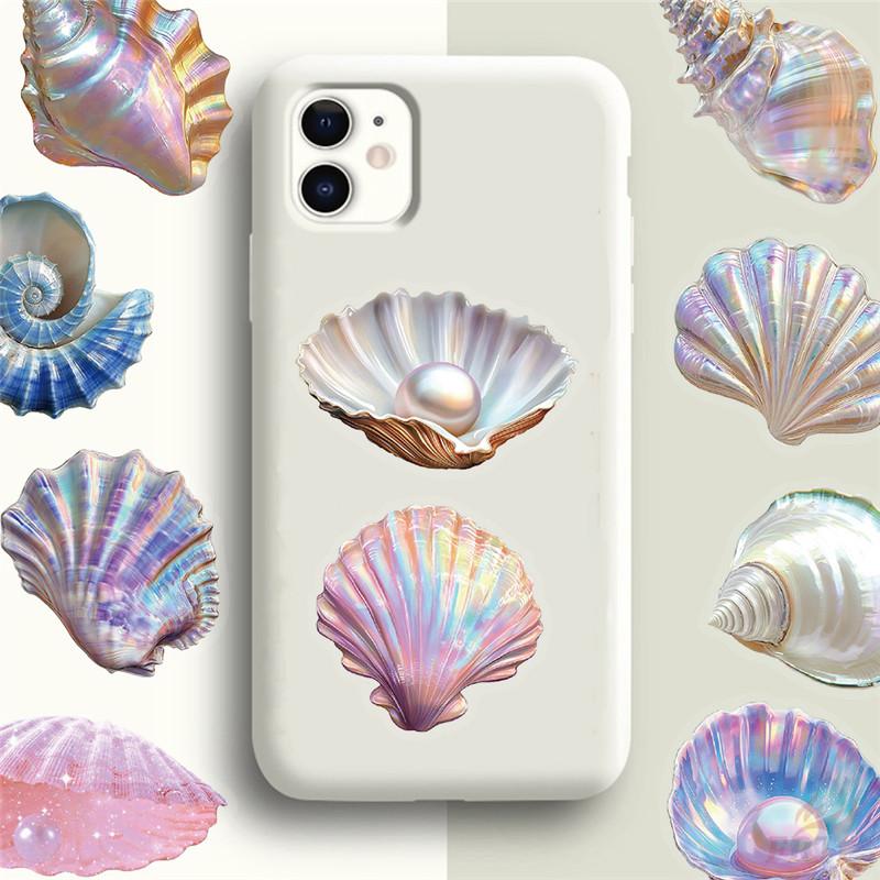 50Pcs/Set Shell Conch Starfish Pearl PET Stickers Waterproof DIY Fashion Doodle Decals Stickers