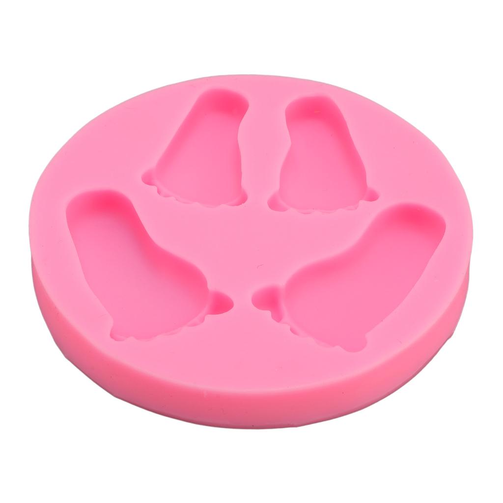 3D Baby Foot Moulding Silicone Non Stick Baby Foot Shaped Baking Tray for Fondant Chocolate Candy De